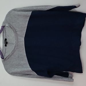 Gray Navy Blue Top
